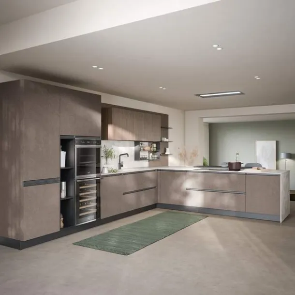 Cucina Moderna con penisola Hera Composizione 05 di Prima Cucine