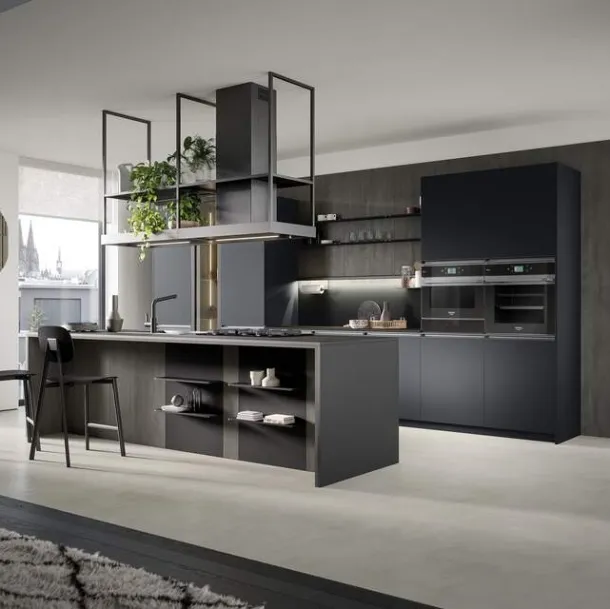 Cucina Moderna con isola Hera Composizione 06 in pet e laminato di Prima Cucine