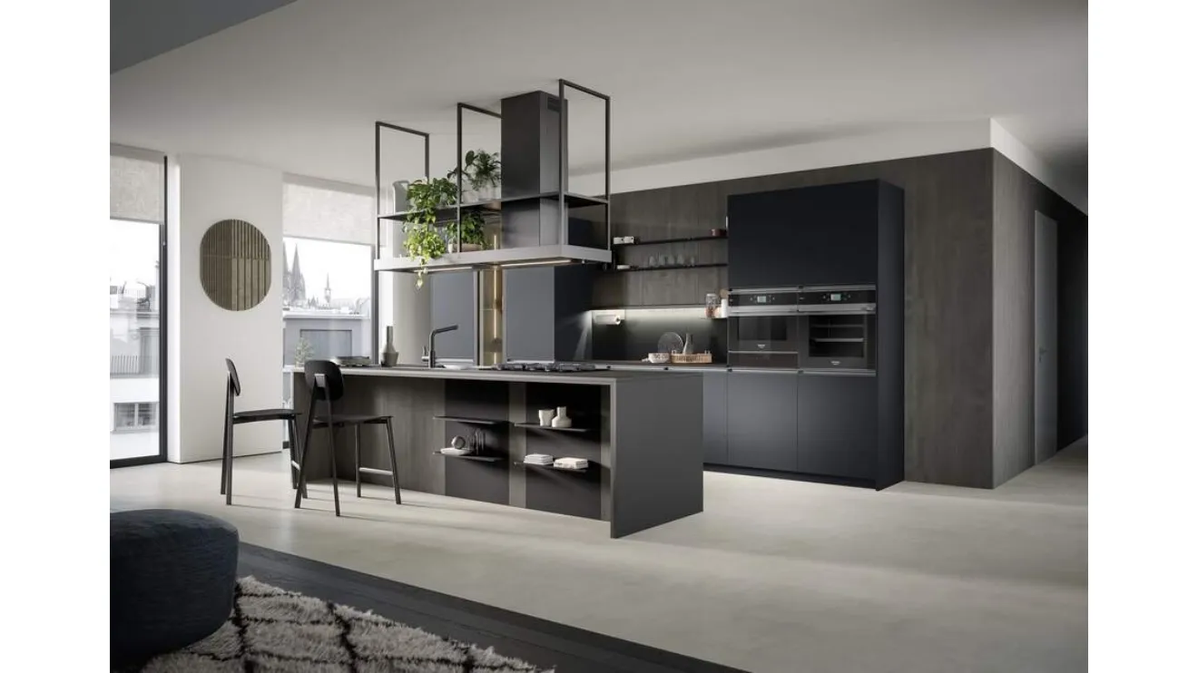 Cucina Moderna con isola Hera Composizione 06 in pet e laminato di Prima Cucine