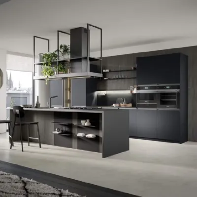 Cucina Moderna con isola Hera Composizione 06 in pet e laminato di Prima Cucine