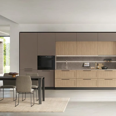 Cucina Moderna Infinity Modern 04 in Pet e Rovere Termo-strutturato di Stosa