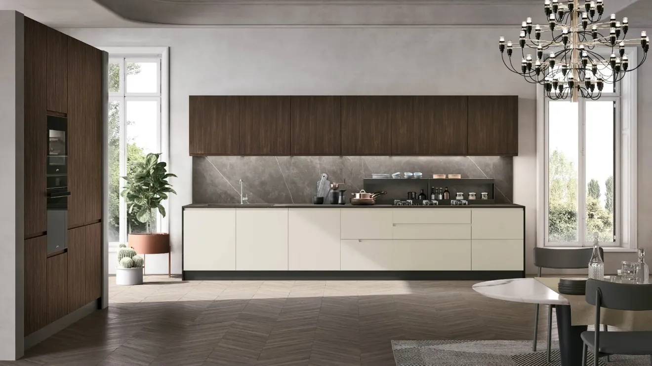 Cucina Moderna Karma 07 in Pet e Rovere Corteccia di Stosa