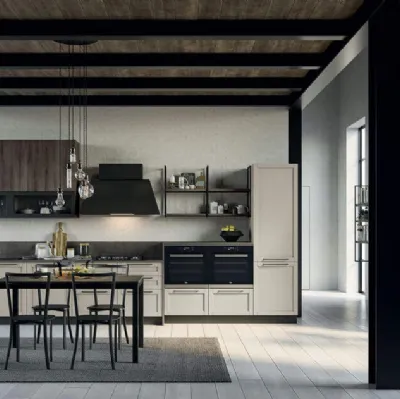 Cucina Moderna lineare Noah Composizione 04 in legno laccato di Prima Cucine