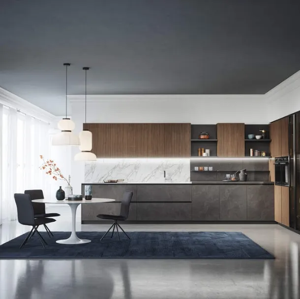 Cucina Moderna angolare Domino Composizione 04 di Prima Cucine