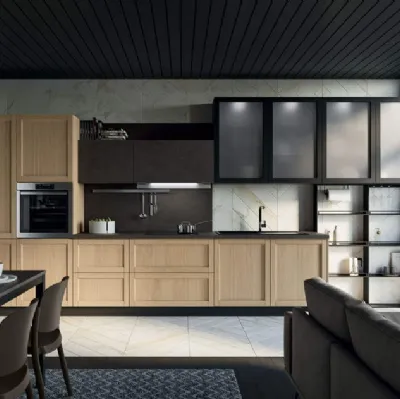 Cucina Moderna lineare Noah Composizione 03 in legno di Prima Cucine