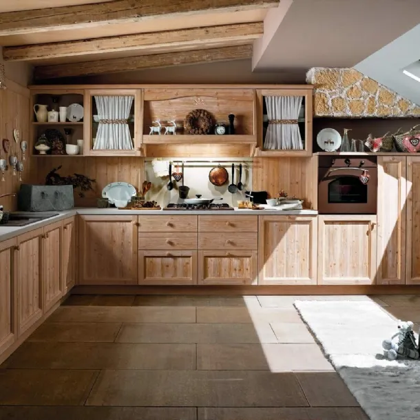 Cucina su misura con isola Eos in HPL Alevè Acero e Glass Grigio opaco di Evo Cucine